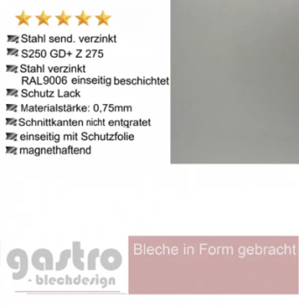U-Profil aus verzinktem Stahl in RAL9002 Grauweiß, glatt lackiert